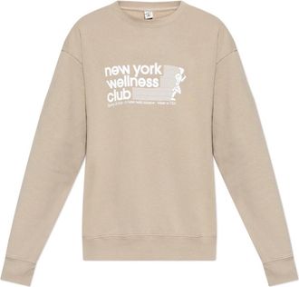 Sporty & Rich Sweatshirt USA Wellness Club - unisex - Sweatshirts - Beige - S - Katoen - Hoodies & sweatvesten