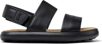 Camper Black Lasted Open-Toe Cork Footbed Leather Sandals