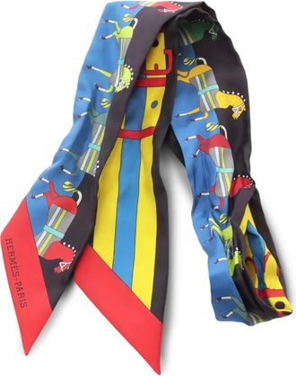 Herm&egrave;s 2000s Rocabar ribbon scarf - Blue