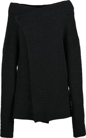 Alberta Ferretti Black Virgin Wool-Blend Asymmetrical Boucl&eacute; Jacket