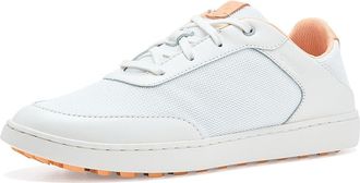 Olukai Kiahuna Womens Golf Shoes Bright White/Cantalope : 8.5 B - Medium, Leather