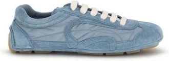 Prada Sneakers, female, Blue, Size: 8 1/2 US Re-Nylon and Suede Laced Sneakers