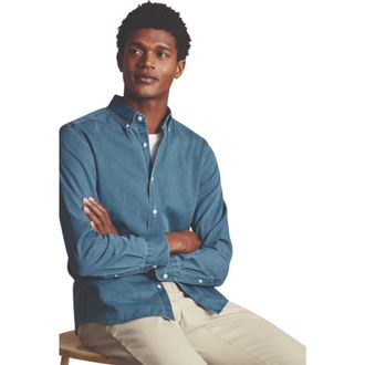 CHARLES TYRWHITT Denim Shirt in Ocean Blue at Nordstrom, Size Xx-Large