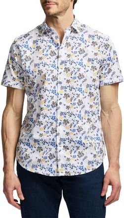 Robert Graham Alvie Short Sleeve Cotton Button-Up Shirt in White Multi at Nordstrom Rack, Size Xx-Large