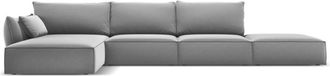 BLOOMINGLOFT 5-Sitzer Design Ecksofa Vanda mit Eckteil links - Samtbezug