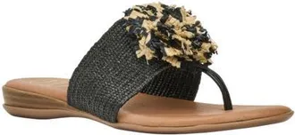 Andr&eacute; Assous Nara Woven Flip Flop in Black/natural at Nordstrom, Size 11