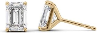 Tresorra 14K Yellow Gold 4 ctw Emerald Cut Lab-Grown Diamond IGI Certified Stud Earrings