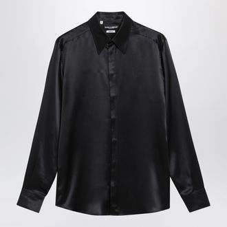 Dolce & Gabbana Martini silk satin shirt in black