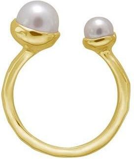 Murkani Riviera Double Pearl Ring 7 in Yellow Gold at Nordstrom