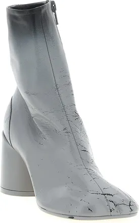 Maison Margiela Crinkle Effect D&eacute;grad&eacute; Leather Ankle Boot - gray