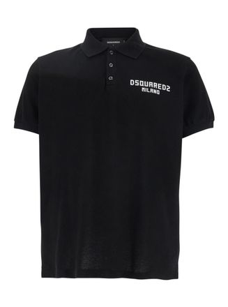 Dsquared2 Black Shirt Collar Polo