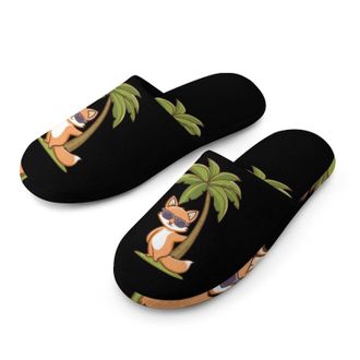 Generic Kawaii Fox Palms Trees Mens House Slippers Slip Indoor Slipper On Shoes Warm Outdoor