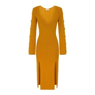 Elisabetta Franchi Dames, Jurken, Geel, Maat: XS