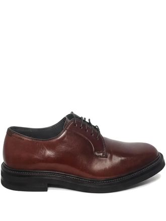 Brunello Cucinelli leather lace-up derby shoes - Brown
