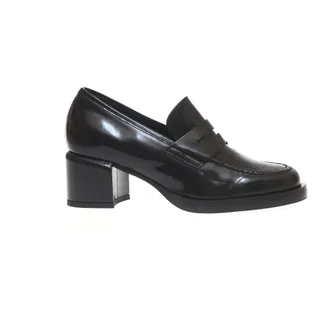 Poesie Veneziane Black Brushed Heel Loafers