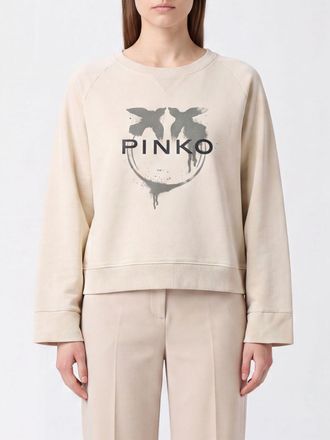 Pinko Love Birds Logo-Print Cotton Crewneck Sweatshirt