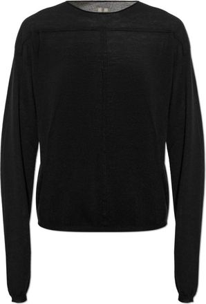 Rick Owens Wool Sweater - Dames - Ronde hals truien - Zwart - XS - Wol - Truien & Vesten