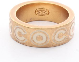 Chanel gold ivory gold Plating Band Ring (Pre-Owned)