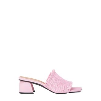 Ganni Schoenen, Dames, Roze, 36 EU, Polyester, Technical Smock Kitten Heel Mules