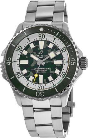 Breitling Superocean Automatic 46 Super Diver Green Dial Titanium Mens Watch E10379D31L1E1