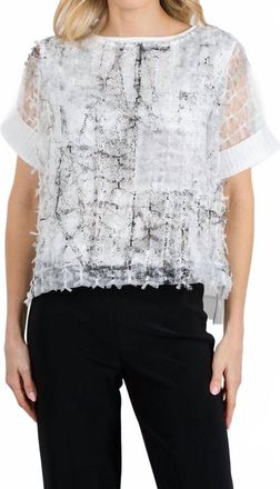 Terre Alte Abstract Paint Top In White/black