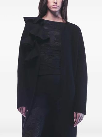 Liviana Conti Aaron ruffled coat - Black