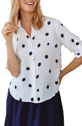 Bella Dahl Dot Split Back Button-Up Shirt in Spring Dots at Nordstrom, Size X-Small