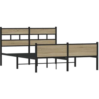 vidaXL Vidaxl - Estructura De Cama Sin Colch&oacute;n Madera Roble Sonoma 140x190 Cm