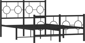 vidaXL Estructura Cama Sin Colch&oacute;n Con Estribo Metal Negro 120x200 Cm Vidaxl