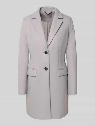 Christian Berg Mantel mit Reverskragen und Pattentaschen in Hellgrau, Größe 34