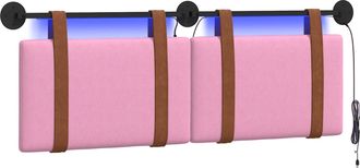 vidaXL Cabecero Colgante Con Luz Led Rosa Pu Antiguo Vidaxl
