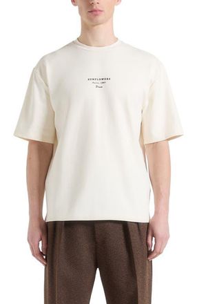 Mani&egrave;re De Voir Sunflowers Van Gogh Cotton T-Shirt in Cream at Nordstrom, Size Xx-Large