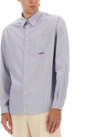 Valentino Striped Cotton Shirt - Blue