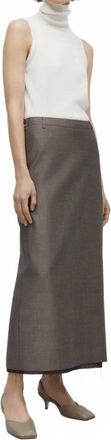CORDERA Tailoring Mohair Long Skirt In Smoke Brown