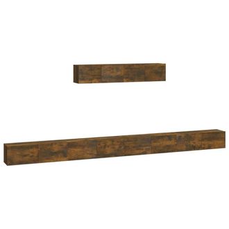 Berkfield Home 4 Piece TV Cabinet Set Smoked Oak Engineered Wood in Brown