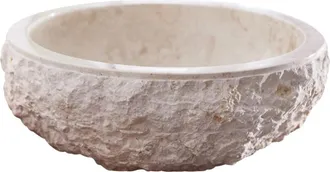 Tikamoon Lavabo redondo de mármol color crema