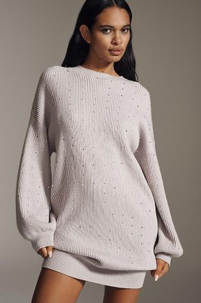 En Saison Arabella Long-Sleeve Embellished Sweater Dress