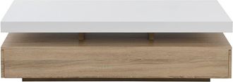 VENTE-UNIQUE.COM Mesa de centro fija efecto madera color natural claro, blanco