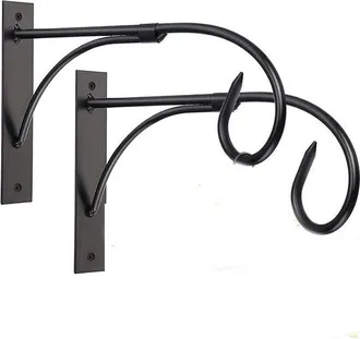 OEM Gancho Para Plantas, 2 Piezas, Gancho De Hierro Para Cestas Colgantes, Gancho De Pared, Interior, Exterior, Gancho De Pared, Negro