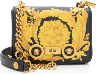 Versace Leather Barocco Padlock Medusa Icon Small Shoulder Bag