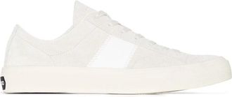 Tom Ford Embossed Logo Suede Trainers - Heren - Sneakers - Wit - 42 EU - Katoen - Schoenen