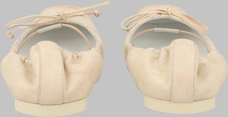 Maison Margiela Square-Toe Calf Leather Ballerina Flat - Beige