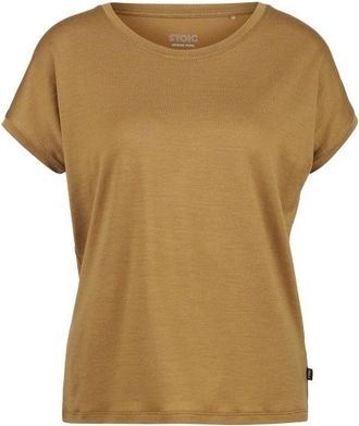 Stoic MerinoPure180 HaldenSt. T-Shirt Merinoshirt f&uuml;r Damen | beige/braun