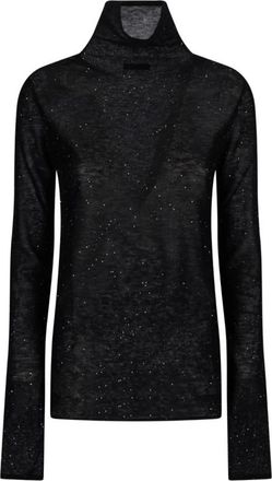 Pinko Moss High-neck Sweater - Dames - Coltruien - Zwart - S - Wol - Truien & Vesten