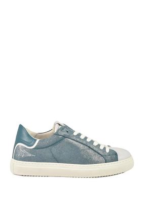 Nevver Aquamarine Leather Sneakers