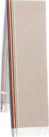 Paul Smith Reversible Cashmere Scarf With Multicolored Stripe Detail