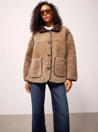 Saint Tropez Womens Samantha faux-shearling jacket
