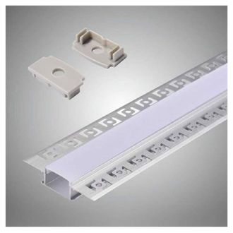 Trade Shop Trade Shop Traesio - Trade Shop - Profilo Ad Incasso A Scomparsa Alluminio 2 Mt Copertura Opaca Strip Led Al-12