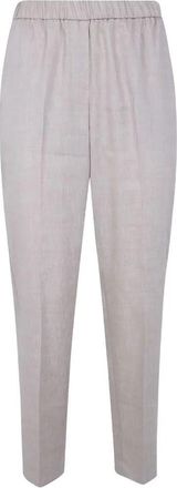 PESERICO Linen Wool Blend Natural Stretch Estrato Trousers