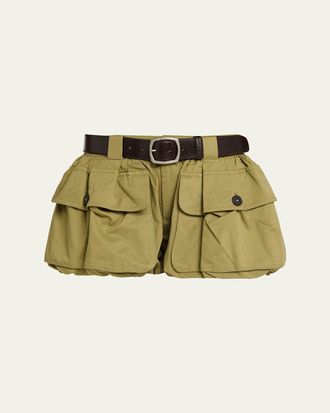 Sea New York Andrea Workwear Bubble-Hem Shorts